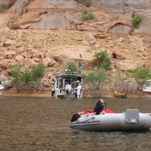 Jim Fishing with Boats on Shore at Forgotten Canyon 9-15-09.Sized
