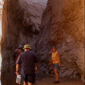 Pat, Toni and Russ in Slot in Fifty Mile Canyon 9-22-09
