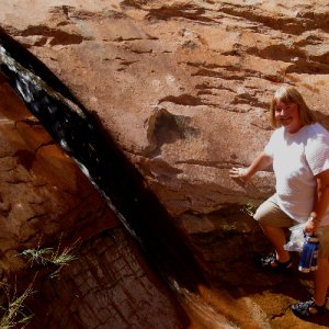 Patty by Waterfall at Fifty Mile Canyon 9-22-09
