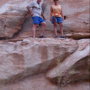 Russ and Toni on High Trail on Explorer Canyon 9-21-09.Sized