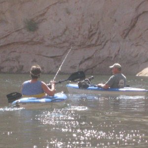 Toni and Russ in Pool on Way Back Down from End of Oak Canyon 9-19-09
