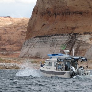 Traveler on Lake Powell on Way to Forgotten Canyon 9-15-09.Sized