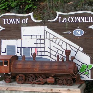 Media '(Pat Anderson) Town of LaConner Sign' in album '(Pat Anderson) Patricia Anne and Daydream (Daydream on Right!)'
