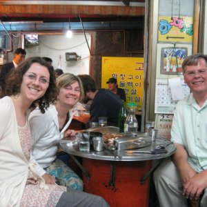late night BBQ in Seoul with our youngest daughter Kim