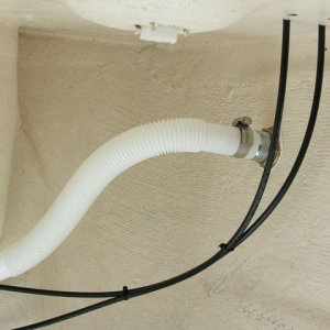 Aft bilge line and through hull fitting on port side