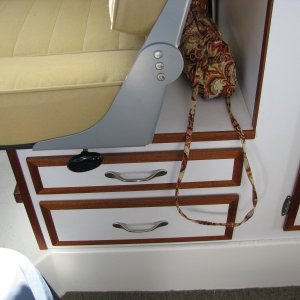 Helm Drawers -- each with drawer stop to prevent unwanted openning in rough conditions