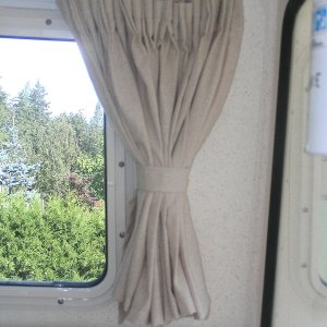 (Pat Anderson) Galley Side Draperies, tied back
