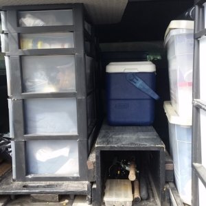 His and hers slide outs in back of truck