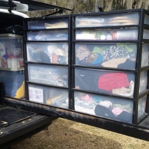 Slide out back of truck