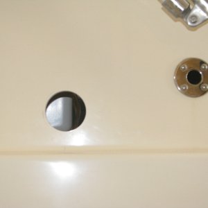 Exhaust Thru Hull hole behind and below Wallas exhaust