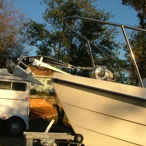 New windlass and 14 pound Delta anchor.