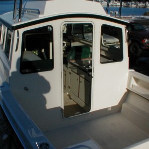 New interior from outside, starboard