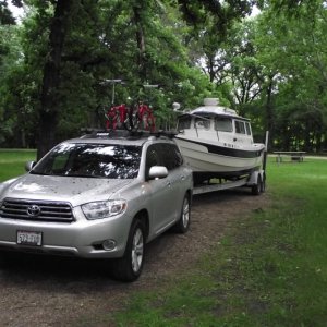 Buffalo River State Park, Minnesota. Storms over night left a mess of tree stuff on my car and boat...