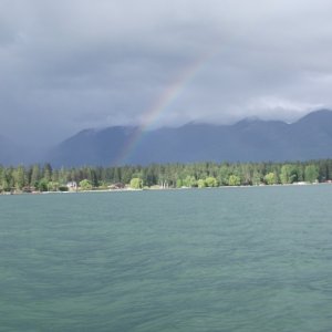 Rainbow over Flathead Lake, Montana