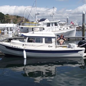 Docked for the evening at Cap Sante Marina