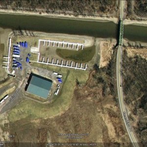 Mid-Lakes marina from Google Earth.  Image taken in winter when Eire Canal is "empty"  Note the boats shrink wrapped.