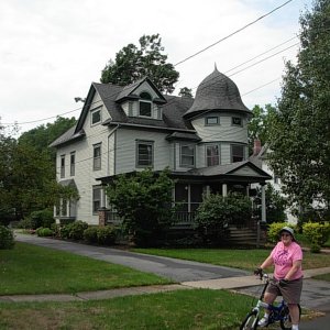 Newark, NY is probablly most boater's favorite stop.  Nice floating dock, power, restrooms w/ shower and laundry, close by resturants.   We rode our folding bikes to the state Clock Museum and around town looking at the many painted ladies.
