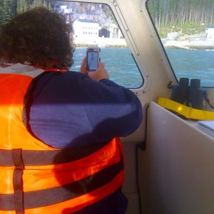 First Mate taking photos in Taku Inlet