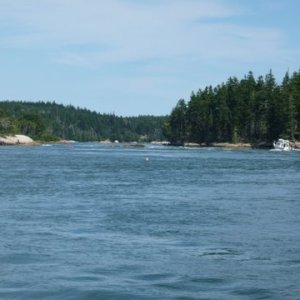 following along unknowingly going into "THE BASIN" about two hours after high tide. As you can see the next couple of pictures it's like white water rafting with your C-Dory