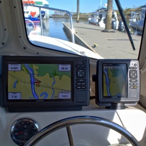 Media 'Back at the marina after a leisurely 4 hour slow-cruise to Cap Sante for fuel and another 6nm home.  37 nm total on this trip, and now at 371 hours on the Merc 90' in album 'Heading out Friday June 28 after work in the evening. Gotta like the longer days this time of year.'