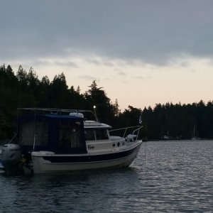 Our nightly anchorage between Dodd and Walsh islands