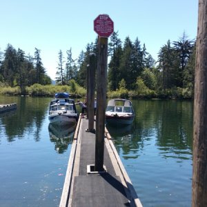 Media 'Launch dock in Port Alberni' in album '2017 Hyundai Sante Fe long wheel base model.  This one has updated rear suspension and transmission and tows significantly better than the last version we had.  Updated tow rig is working really well'