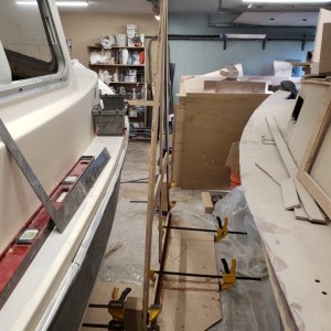 Gluing up the berth