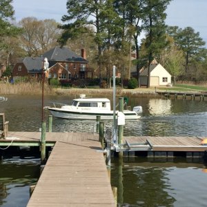 Off the dock at its new home