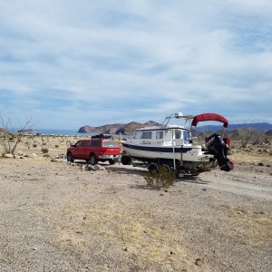The 1 mile long road into Papa Fernandez\'s beach camp, they have a launch ramp and a restaurant the beach camping is past over a short ( couple hundred yards)but steep 4x4 ridge. This is a famous old fly in fishing area from before they paved the road.