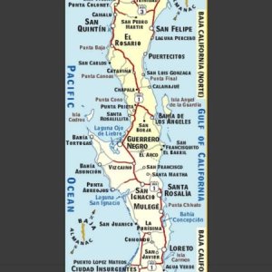 Our launch point is at Puerto Escondido just below Loreto, then down to La Paz by sea. Up in the north east the lower highway 5 shown as dirt is now a good wide paved highway all the way to highway 1.