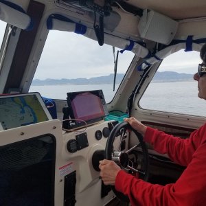 Dana cruising along with an unfortunately non functioning Simrad thank God for iPads, something with the network or the chartplotter itself. Update; we called customer service and they gave us the reprogram commands so it is now back talking to the Suzuki.