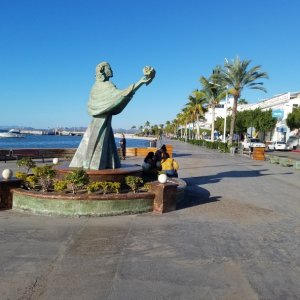 The beautifully newly redone malecon along the La Paz waterfront, we were last here in 2015..