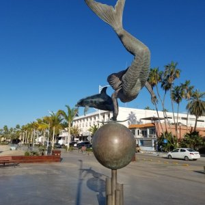 All the families are out walking and biking today as it is the Constitution Signing national holiday. As an artist I am always amazed at how much great public art I see in Mexico.