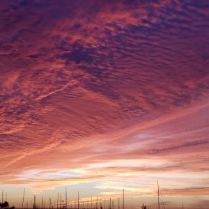 Sunset from the Malacon over Marina de La Paz.