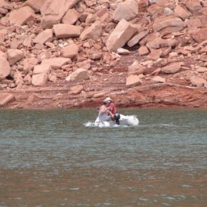 They would fish all day, if not for lunch.  The dinghy got a workout this year.