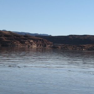 Media 'As far north as we could go.  Hite launch, high-and-dry, in the background.' in album 'The Horseshoe. Nice little hike near Page.'