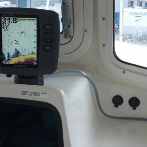 Finished wiring the fish finder and installed 4 12 volt outlets.