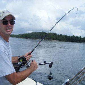 Fish on! Chasing Stripers on Lake Martin, AL.