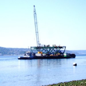 First deck section on  barge