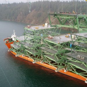 Third and last load of deck sections