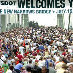 Media '50,000 people were on the bridge during the opening party!!!!' in album 'Tacoma Narrows Bridge Construction'