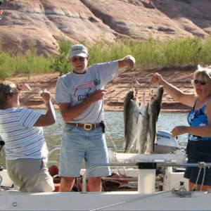 Capturing the moment (Brent and Joan\'s fishing bounty)