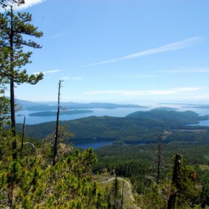 View from the top of a hike from Roscoe Bay