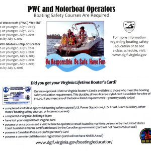 Media 'VA Boating requirements' in album 'Sea Angel_ Speed -RPM-FF chart/data 

I should note there are 3 batteries aft and abt 100#s of 'other stuff' under the aft deck.'
