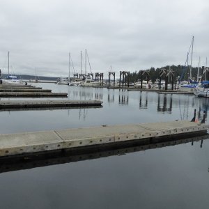 Thursday Morning, May 17th, still the only C-Dory on the H-dock ahead of the gathering