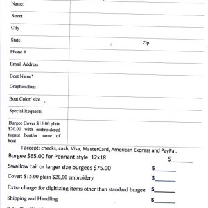 Media 'Burgee Order Form' in album 'New burgee'