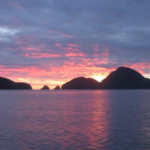 sunset over three hill