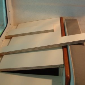Next, pieces of decraguard were cut to form the raised section.