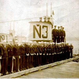 (Sneaks) USS N3 (Hull 55) BM2 Anderson on the left. Remembering dad on veterans day. WWI vet.