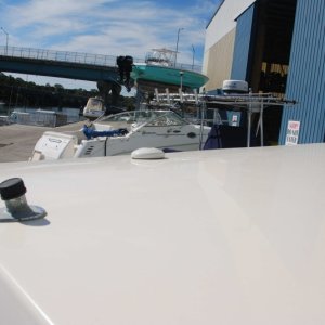 Media 'Cockpit roof view & access

Small 'puck' is RayMarine GPS RCVR' in album 'Zipper option to camper top

I really need to wash that sock cover on the backup camera.'